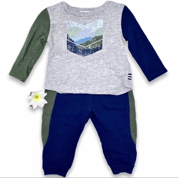 EUC Splendid 2-Pc Chevron Mountain Vista Set, 3-6m - Picture 2 of 14